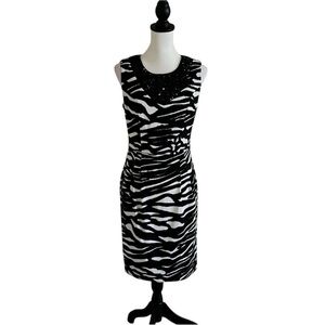 Roulette, Black/White, Zebra, Sleeveless Dress, 6